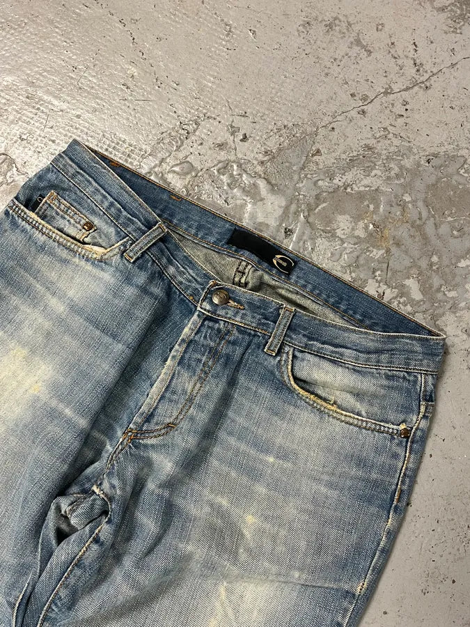 2000s Cavalli Faded Denim Distressed Denim Jeans QfGggYv 5