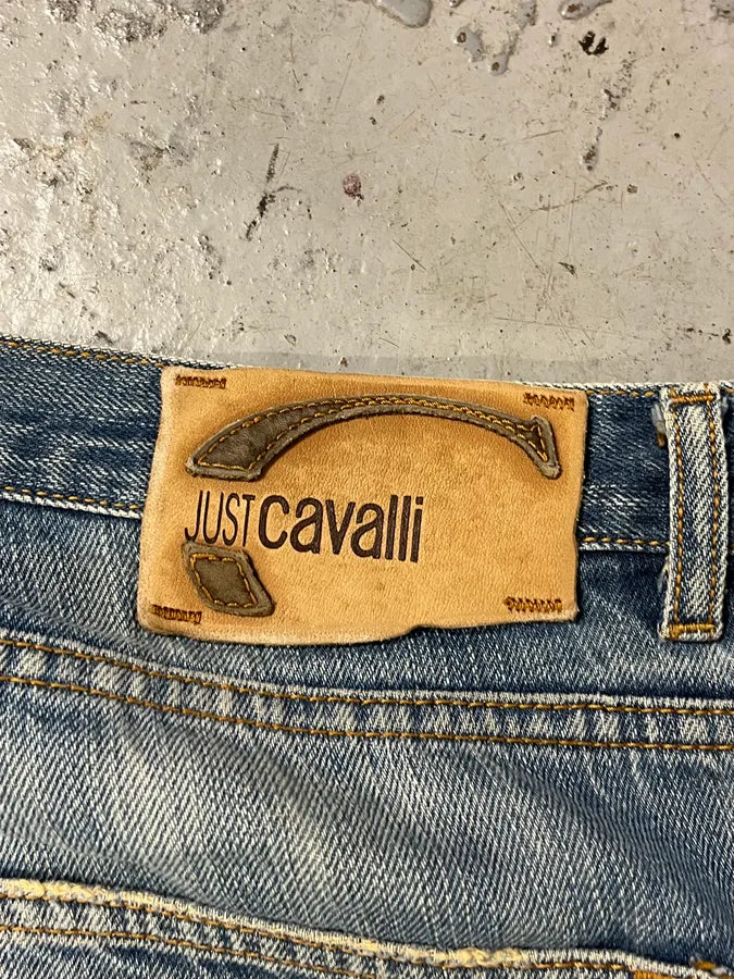 2000s Cavalli Faded Denim Distressed Denim Jeans QfGggYv 11