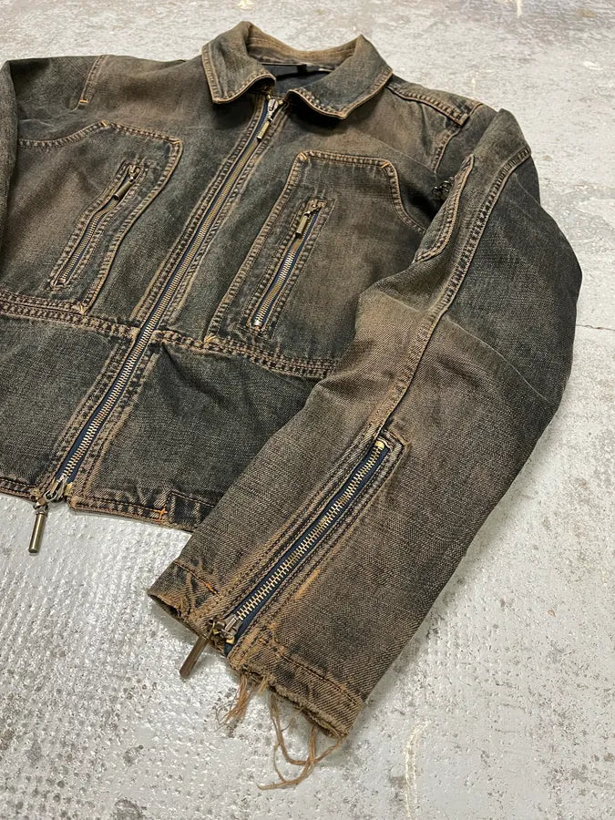 2000s Cavalli Faded Denim Jacket GkHLXFX 4