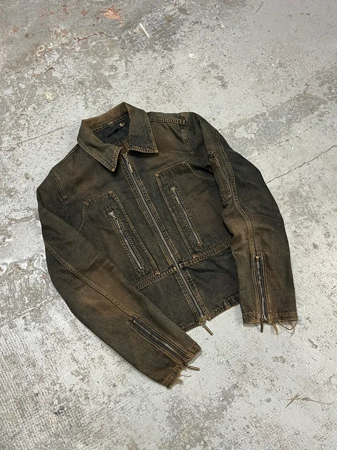 2000s Cavalli Faded Denim Jacket GkHLXFX 3