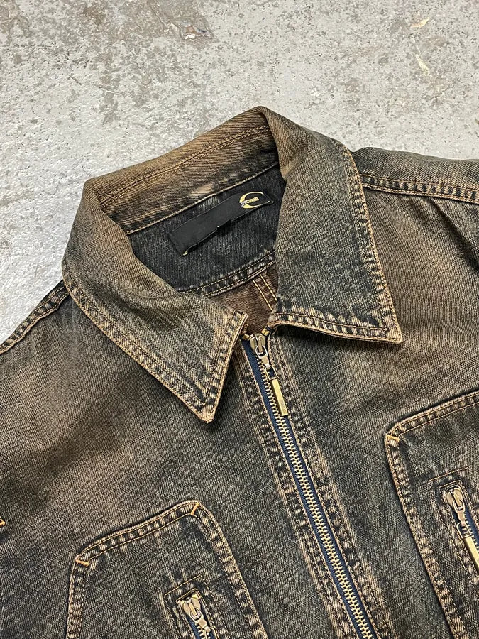 2000s Cavalli Faded Denim Jacket GkHLXFX 5