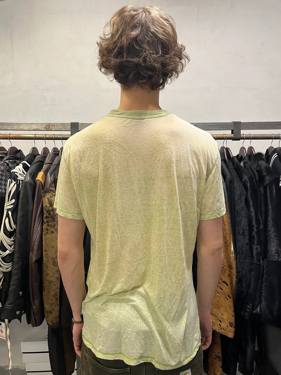 2000s Cavalli Faded Green Indian Tothem T-Shirt PKzbfiw 2