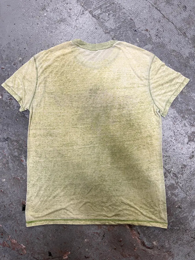 2000s Cavalli Faded Green Indian Tothem T-Shirt PKzbfiw 5