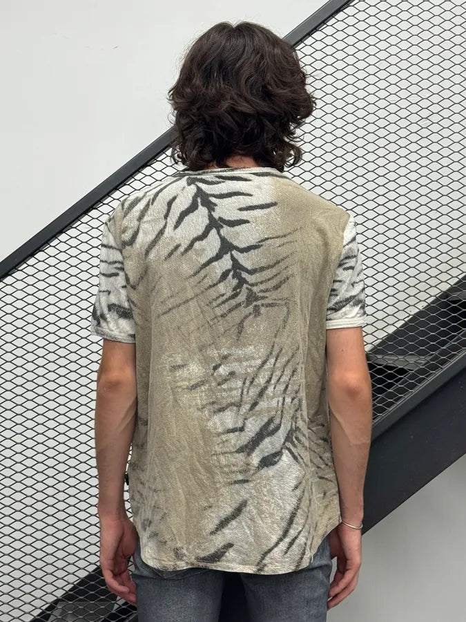 SS2002 Cavalli Faded Beige Zebra T-Shirt DSrIdAU 2