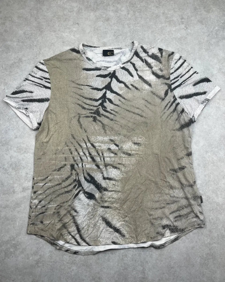 SS2002 Cavalli Faded Beige Zebra T-Shirt DSrIdAU 0