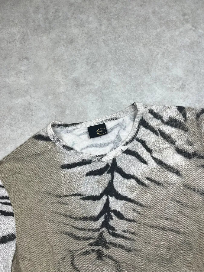 SS2002 Cavalli Faded Beige Zebra T-Shirt DSrIdAU 3