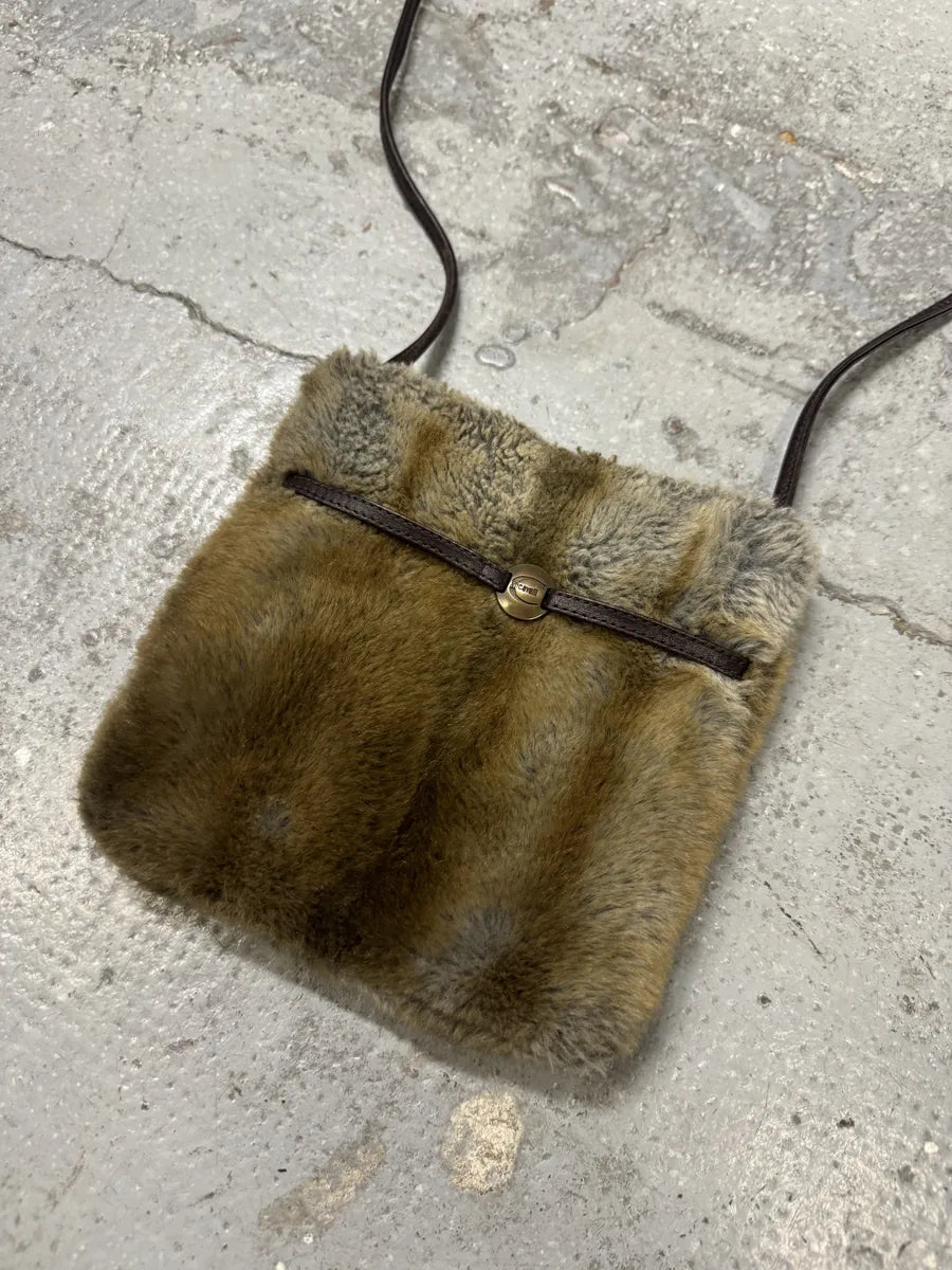2000s Cavalli Faux Fur Beige Effect Shoulder Bag EedIYXw 3