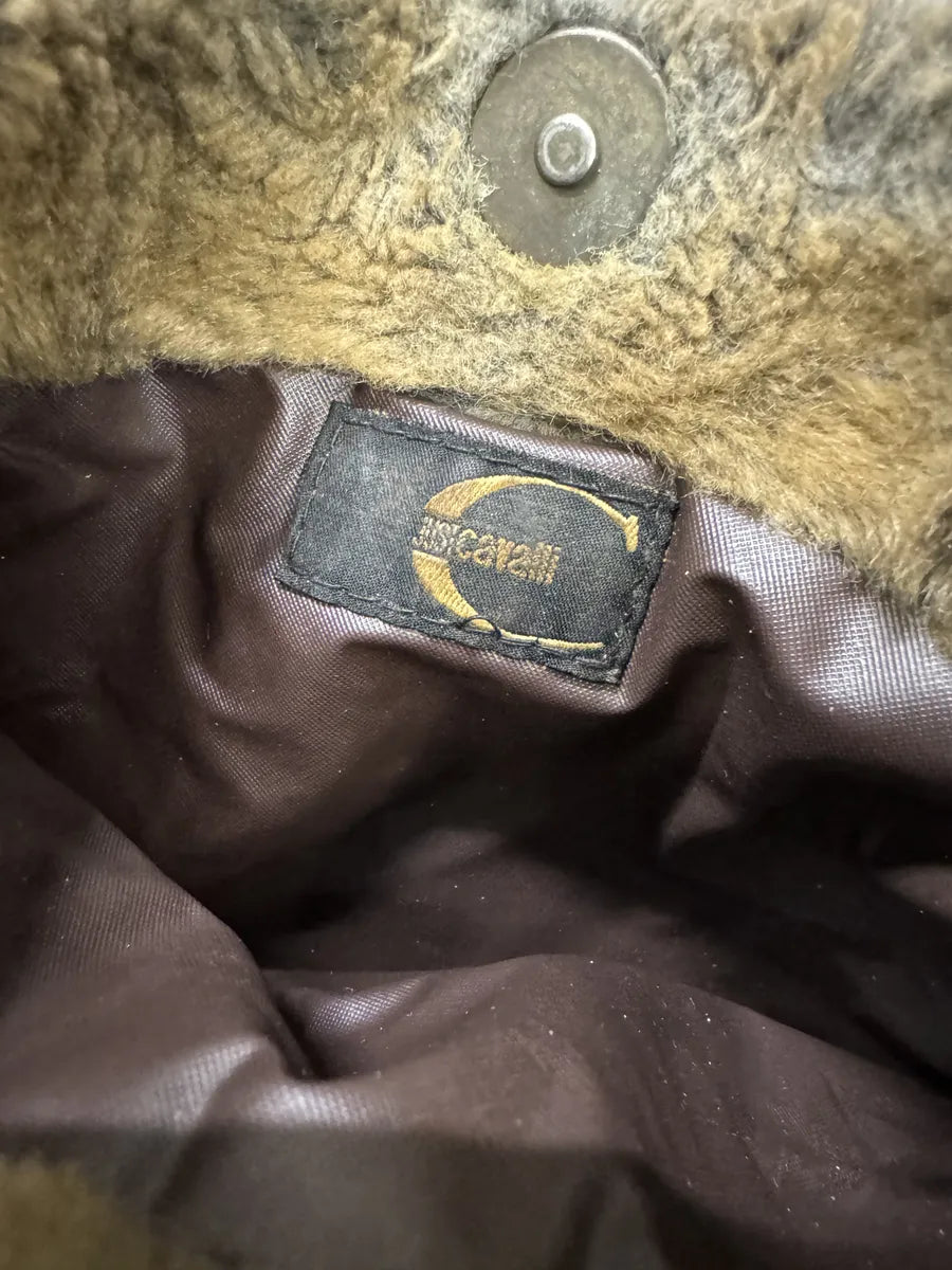 2000s Cavalli Faux Fur Beige Effect Shoulder Bag EedIYXw 6