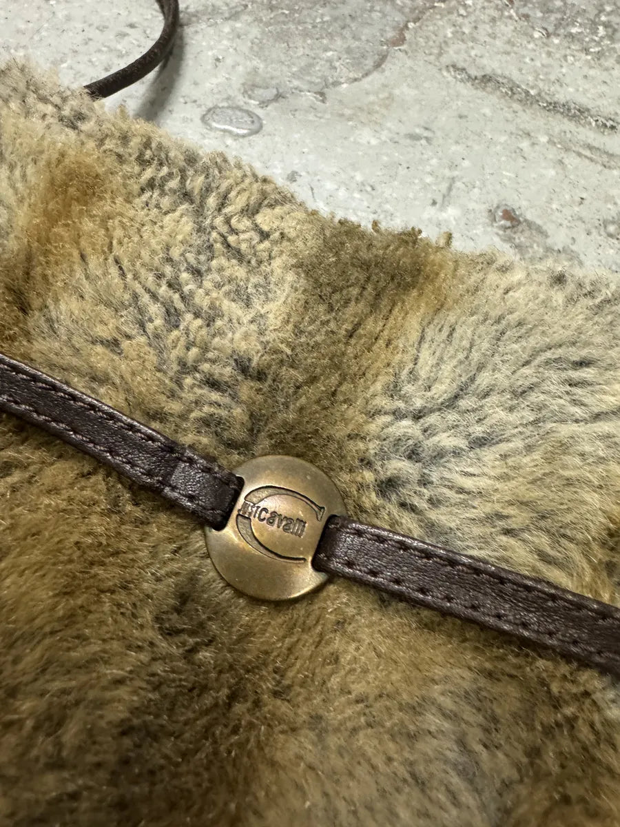 2000s Cavalli Faux Fur Beige Effect Shoulder Bag EedIYXw 8