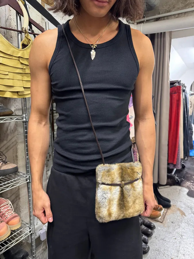 2000s Cavalli Faux Fur Beige Effect Shoulder Bag (OS) cmVxkbp 4