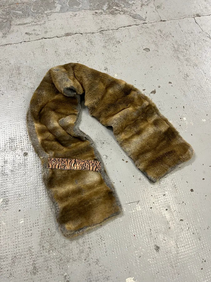 2000s Cavalli Faux Fur Beige Scarf DMFHBUb 6