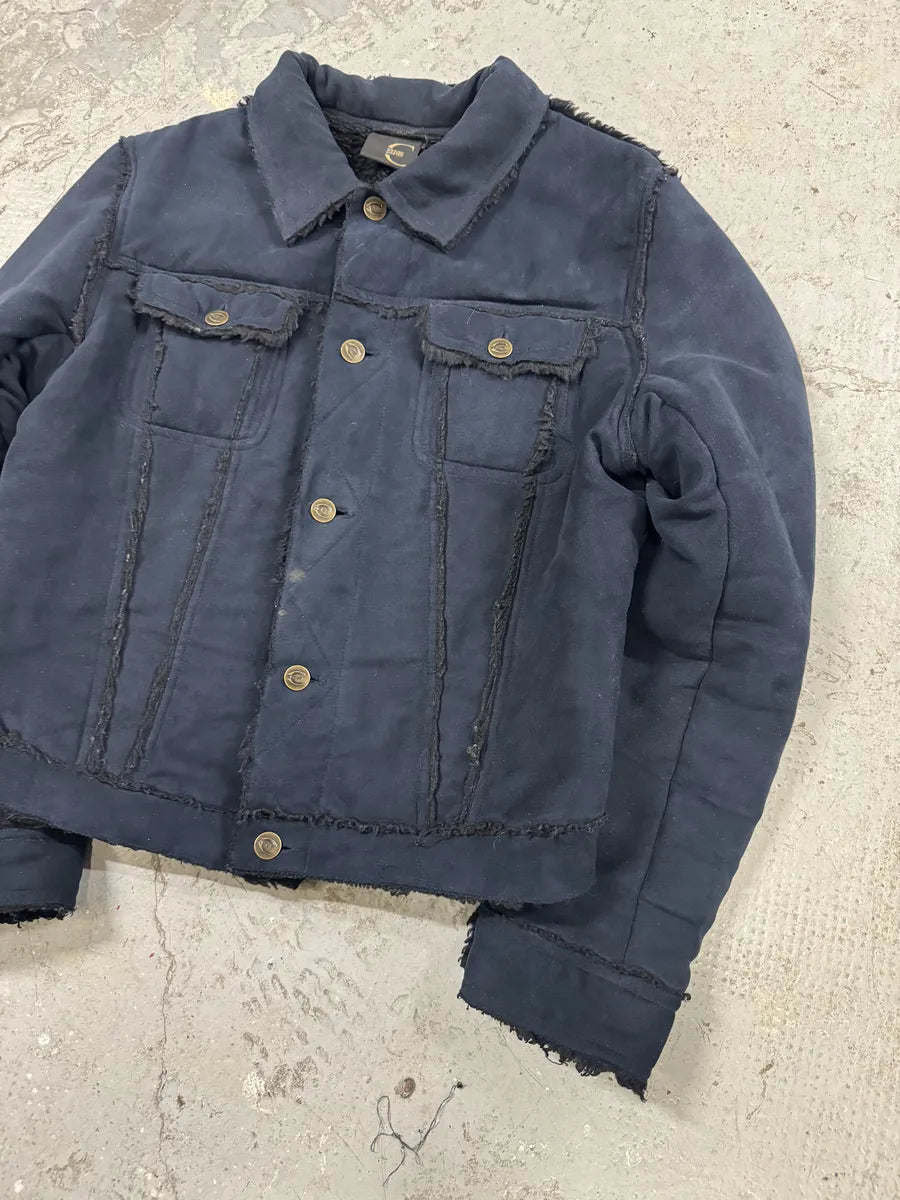 2000s Cavalli Faux Fur Distressed Rebel Blue Jacket (XS) 2