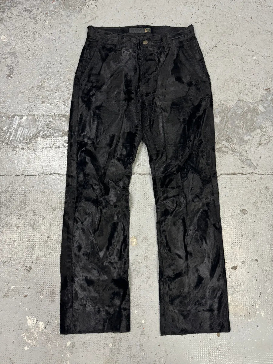 2000s Cavalli Faux Fur Effect Black Pants EyRdDyA 0