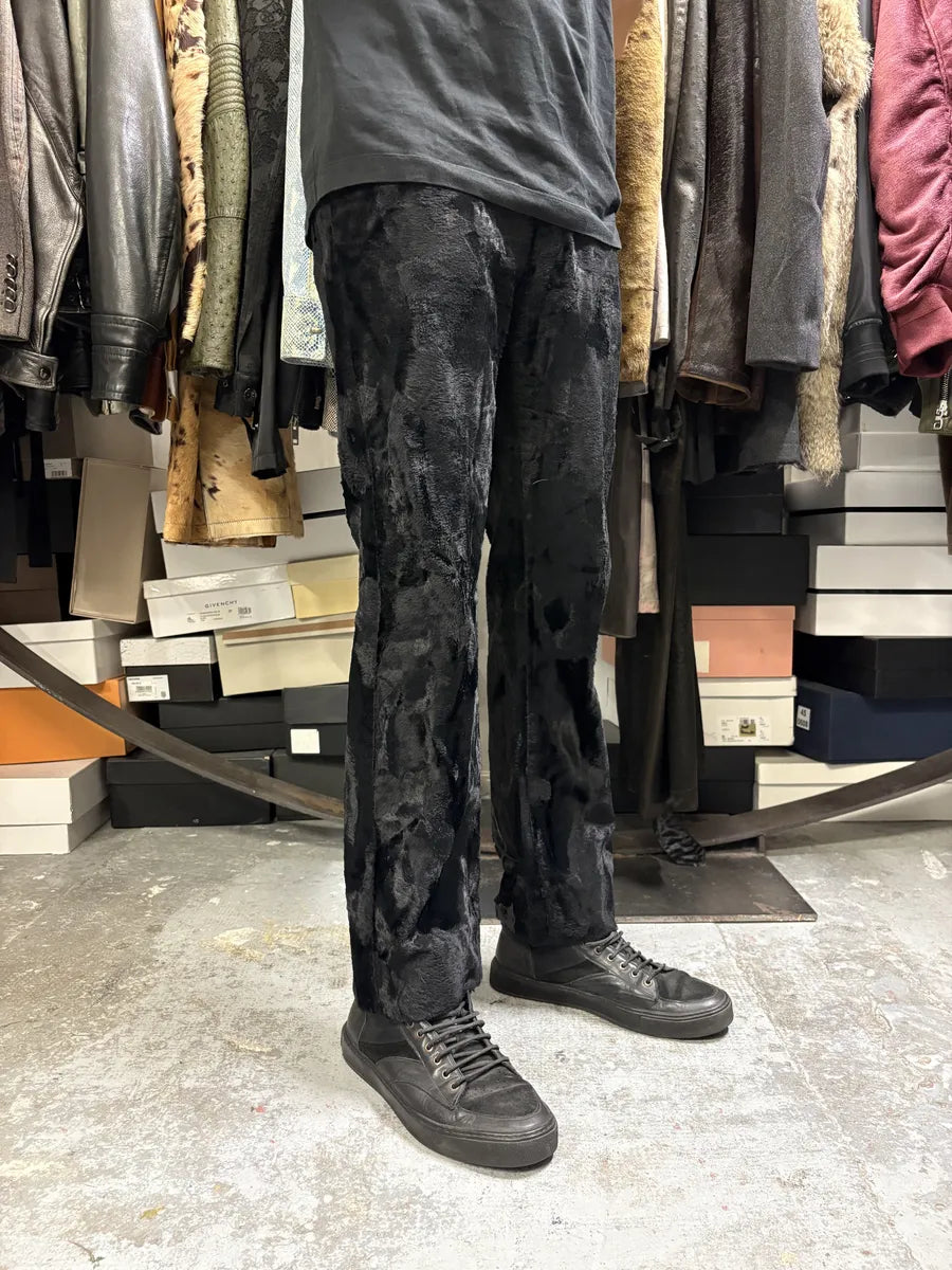 2000s Cavalli Faux Fur Effect Black Pants EyRdDyA 2