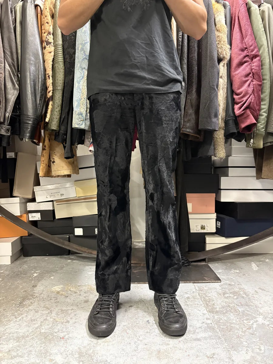 2000s Cavalli Faux Fur Effect Black Pants ffvTOhO 4