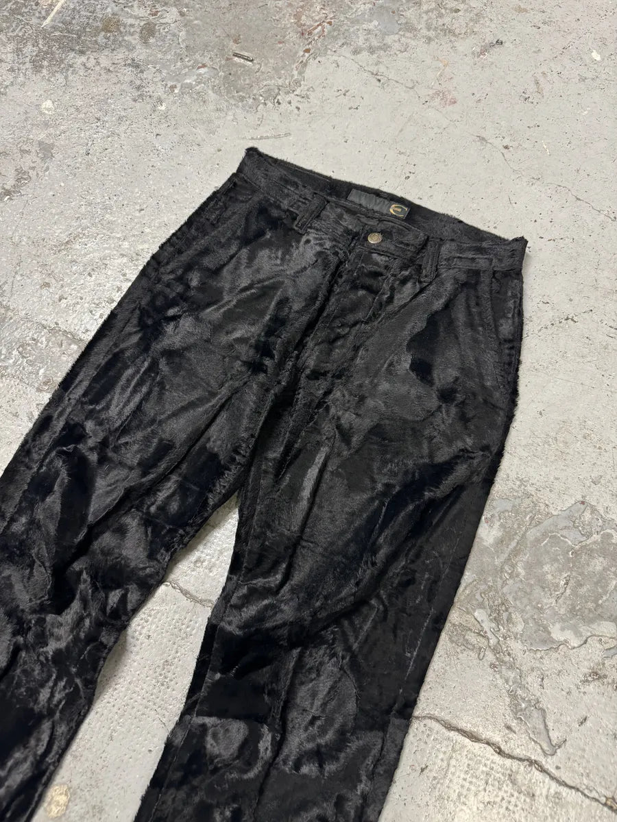2000s Cavalli Faux Fur Effect Black Pants ffvTOhO 5