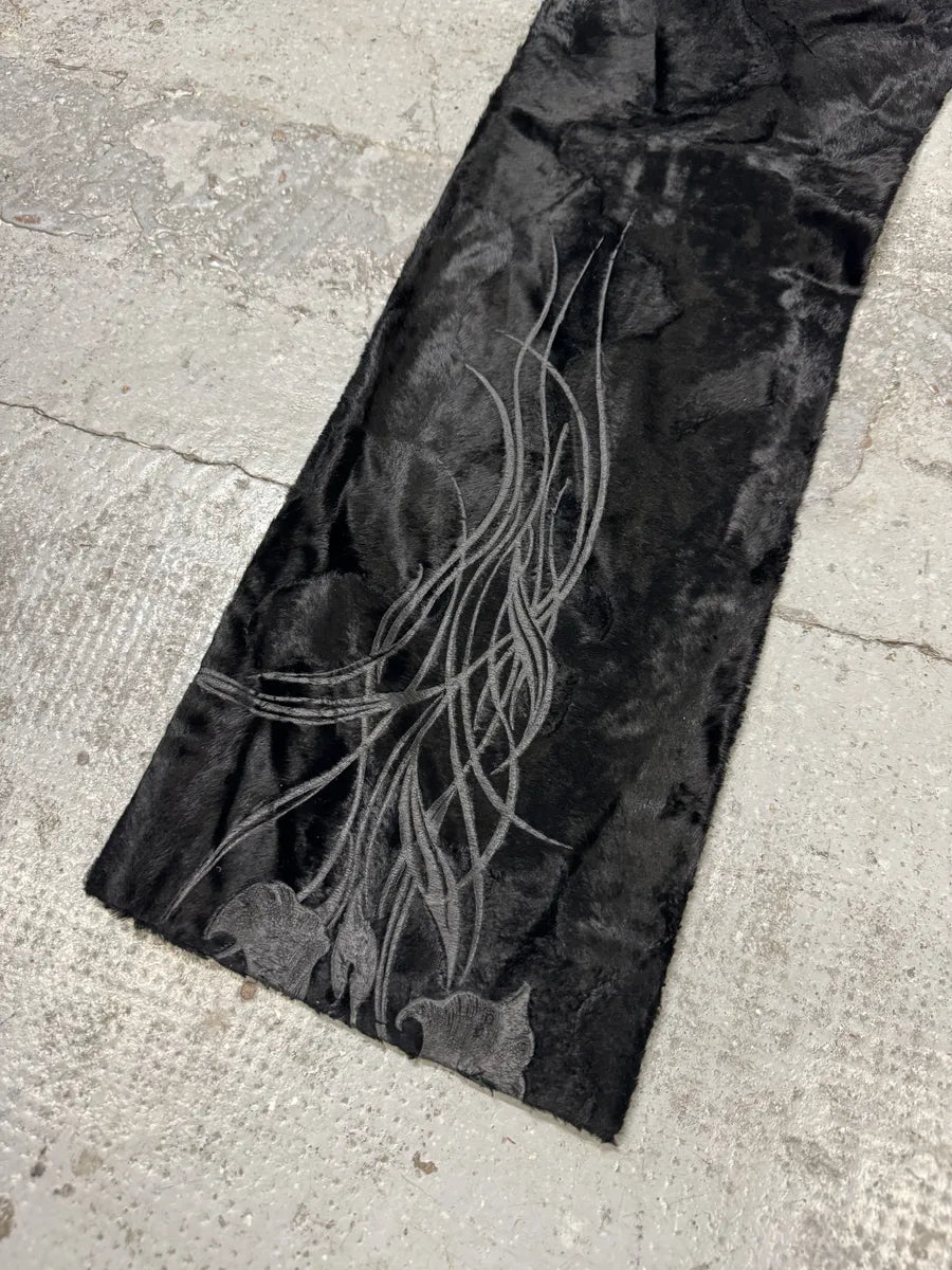 2000s Cavalli Faux Fur Effect Black Pants ffvTOhO 6