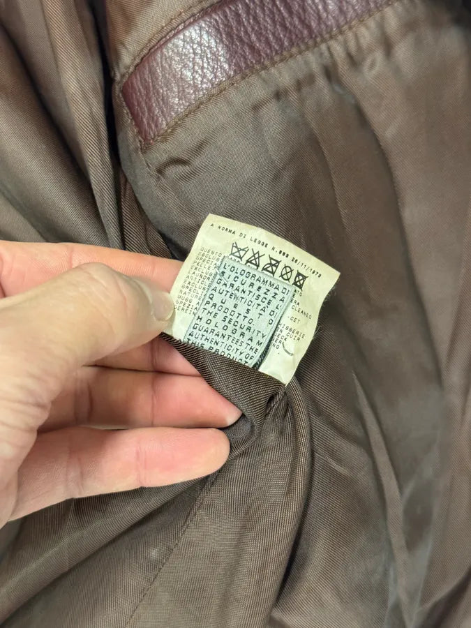 2000s Cavalli Fight Club Burgundy Faded Leather Jacket IXIsbuO 5