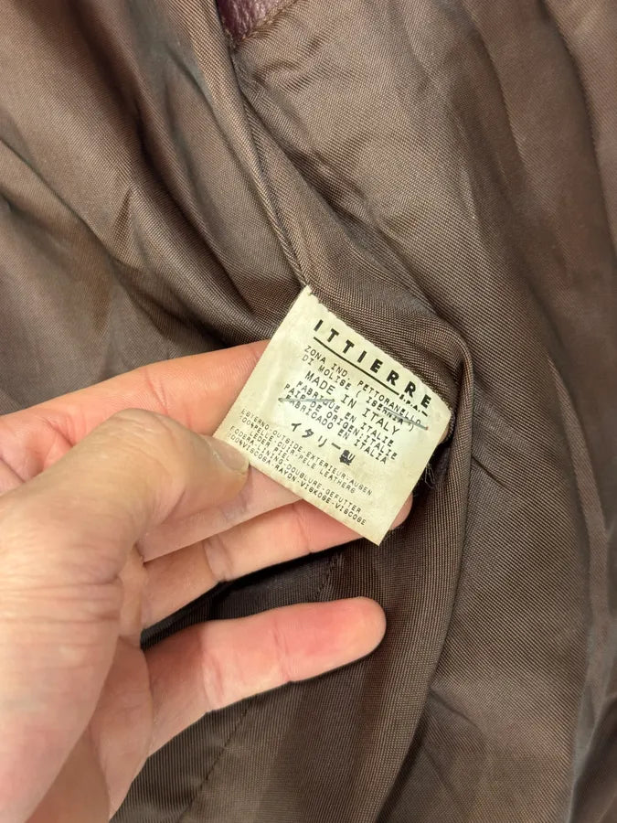 2000s Cavalli Fight Club Burgundy Faded Leather Jacket IXIsbuO 6
