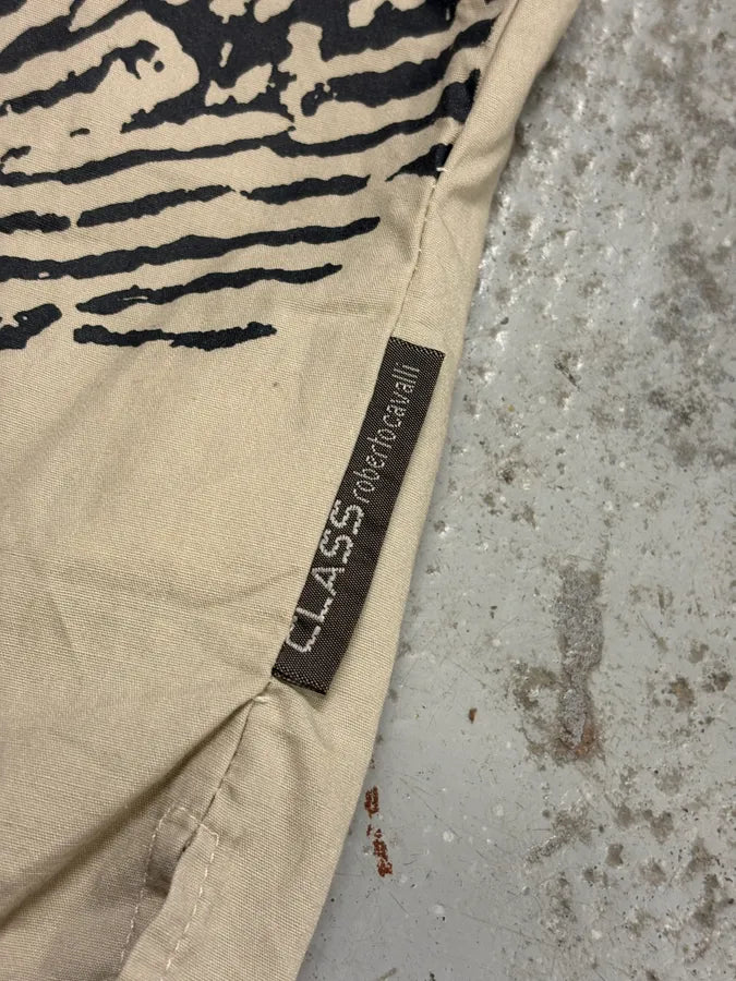 2000s Cavalli Finger Zebra Print Beige Shirt HDKVBKs 8