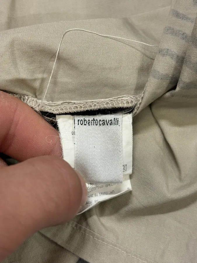 2000s Cavalli Finger Zebra Print Beige Shirt HDKVBKs 9