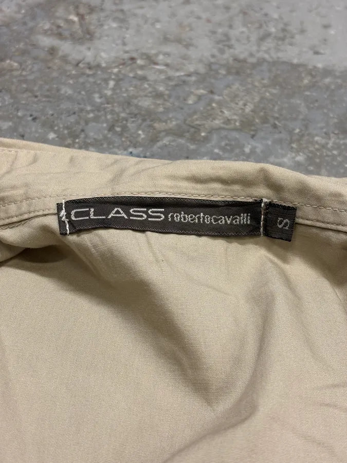 2000s Cavalli Finger Zebra Print Beige Shirt HDKVBKs 7