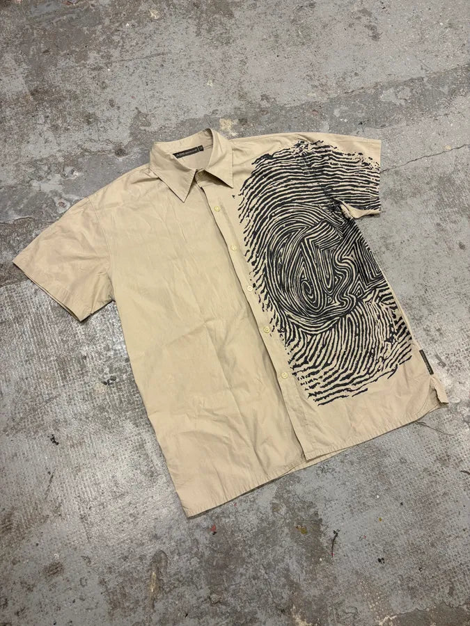 2000s Cavalli Finger Zebra Print Beige Shirt HDKVBKs 3