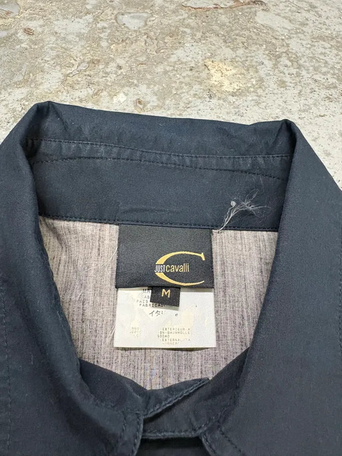 2000s Cavalli Fire Navy & Black Shirt mDqUCRh 8