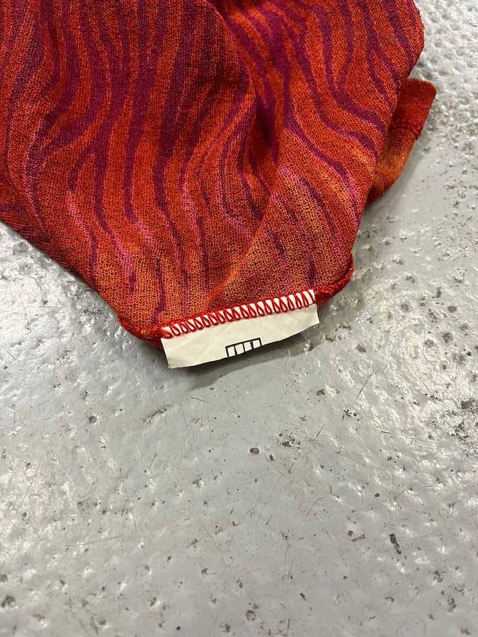 2000s Cavalli Fire Waves Orange & Red Longsleeve tGtWYuy 8