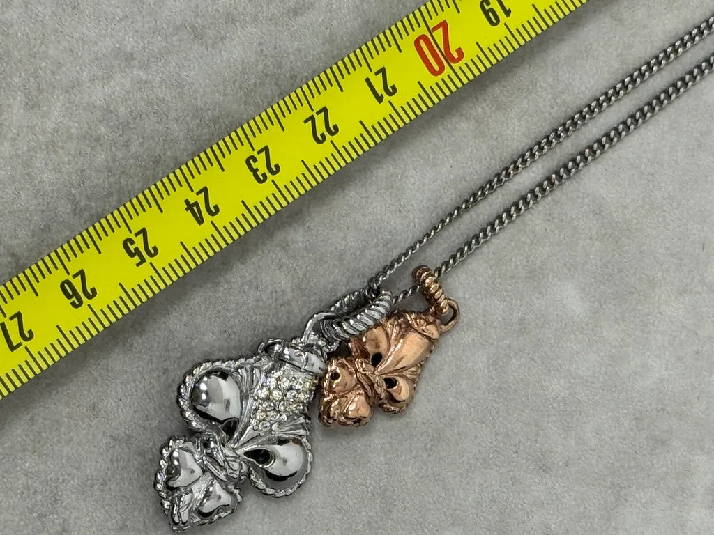 2000s Cavalli Fleur de Lys Silver & Copper Necklace qtjNfAU 8