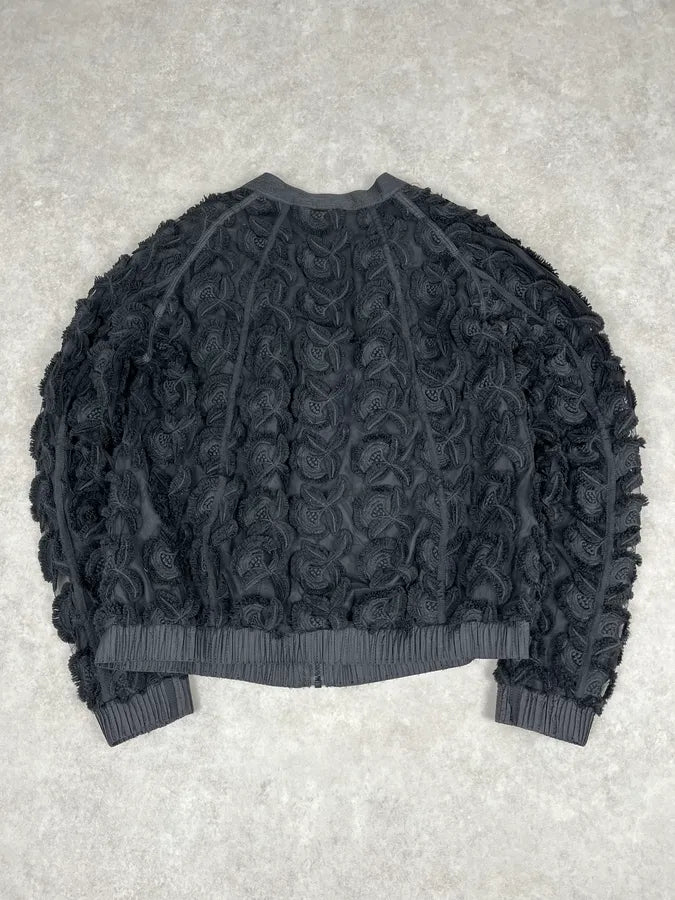 2000s Cavalli Flowers Abstract Embroidered Bomber Jacket cqvqLhy 5