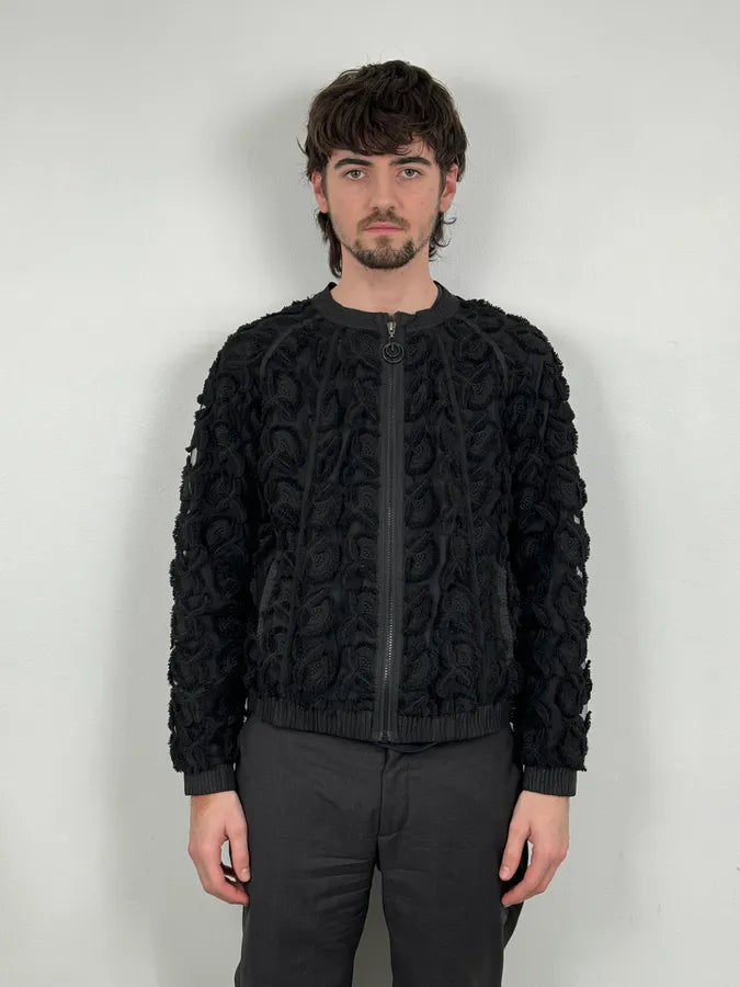 2000s Cavalli Flowers Abstract Embroidered Bomber Jacket cqvqLhy 1