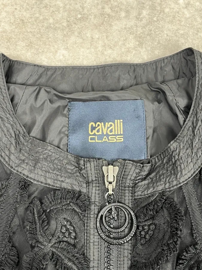 2000s Cavalli Flowers Abstract Embroidered Bomber Jacket cqvqLhy 7