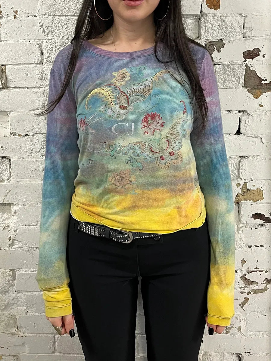 2000s Cavalli Flowers Multicolor Longsleeves SmWrWjk 1