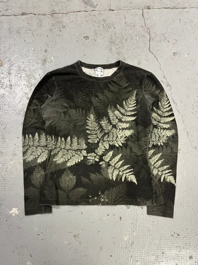 2000s Cavalli Forest Leaves Green Longsleeves aTXNmIz 0