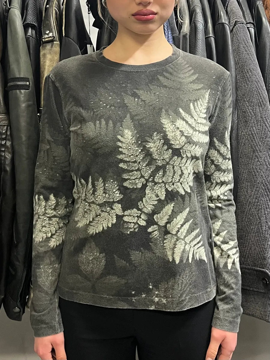 2000s Cavalli Forest Leaves Green Longsleeves aTXNmIz 1