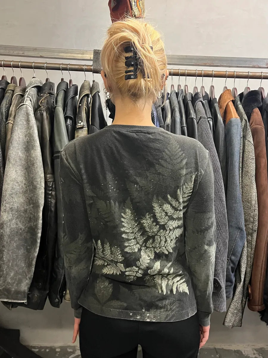2000s Cavalli Forest Leaves Green Longsleeves aTXNmIz 2
