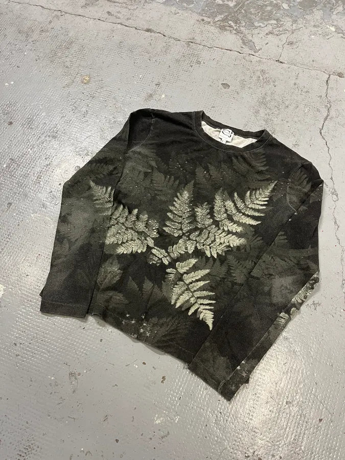 2000s Cavalli Forest Leaves Green Longsleeves aTXNmIz 3