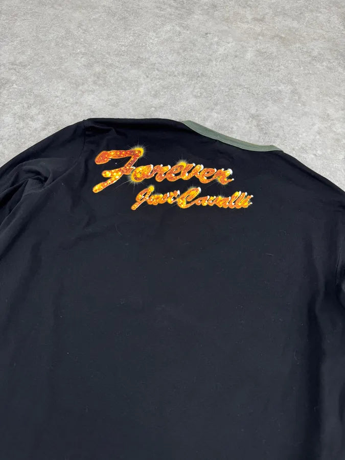 2000s Cavalli Free Woman Stars Black Longsleeves QdTMWMR 4