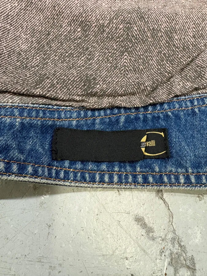 2000s Cavalli Fur Collar Blue Denim Jacket tNXDzAu 10