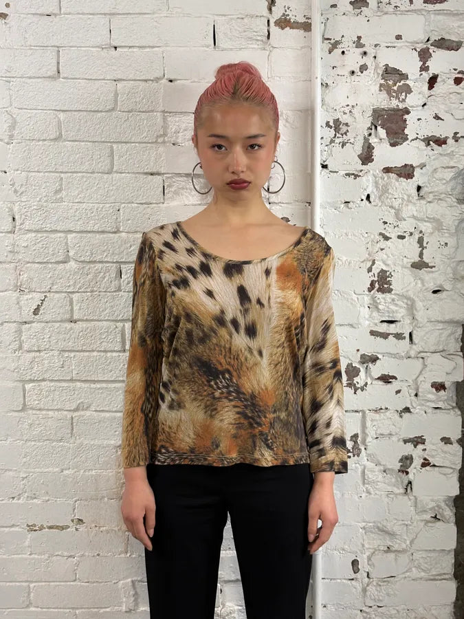 2000s Cavalli Fur Effect Savage Top eGdwzPF 1