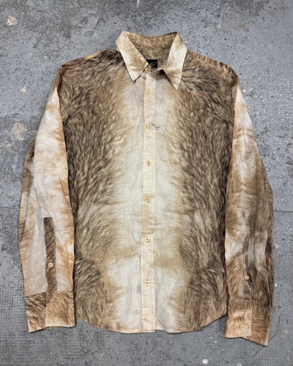 2000s Cavalli Fur Effect Shirt (L) UzBxWal 0