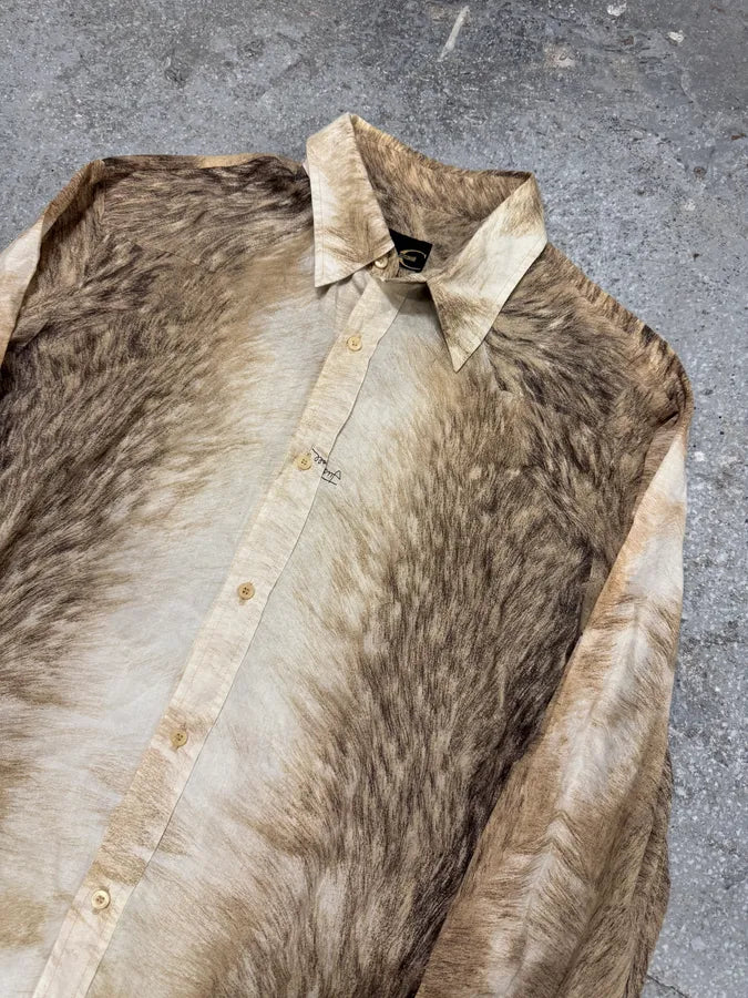 2000s Cavalli Fur Effect Shirt (L) UzBxWal 4