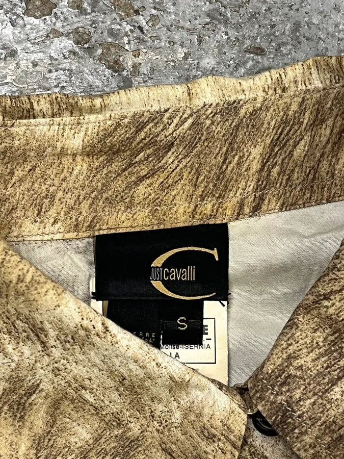 2000s Cavalli Fur Movement Beige Shirt uhXKtVB 10