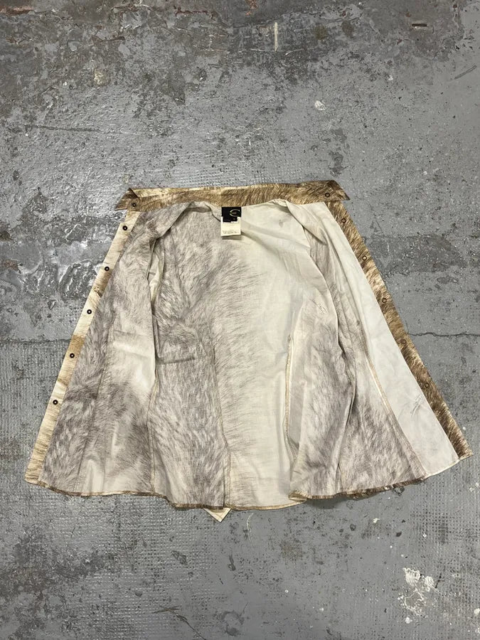 2000s Cavalli Fur Movement Beige Shirt uhXKtVB 8