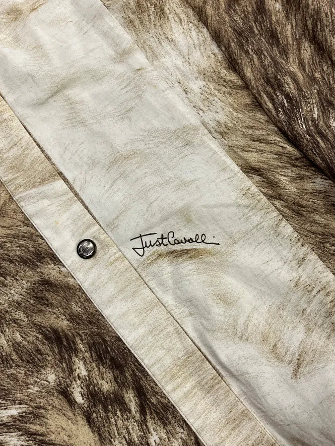 2000s Cavalli Fur Movement Beige Shirt uhXKtVB 9