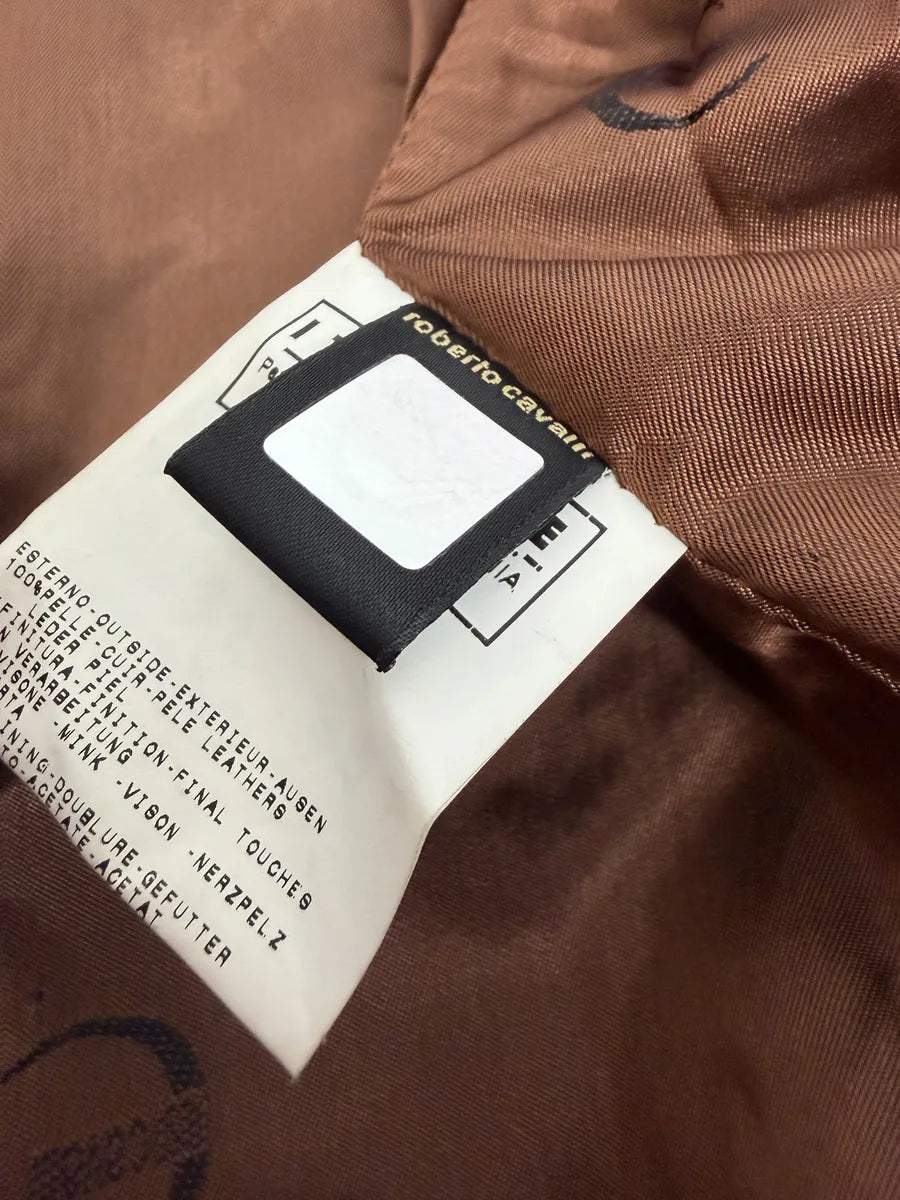 2000s Cavalli Fur Officer Napoleon Camel Suede Mink Leather Jacket uaaLOgx 6