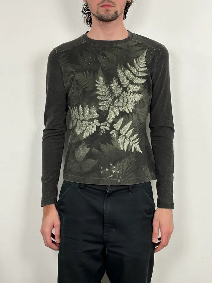 2000s Cavalli Golden Leaves Khaki Longsleeves KHDLtMY 1