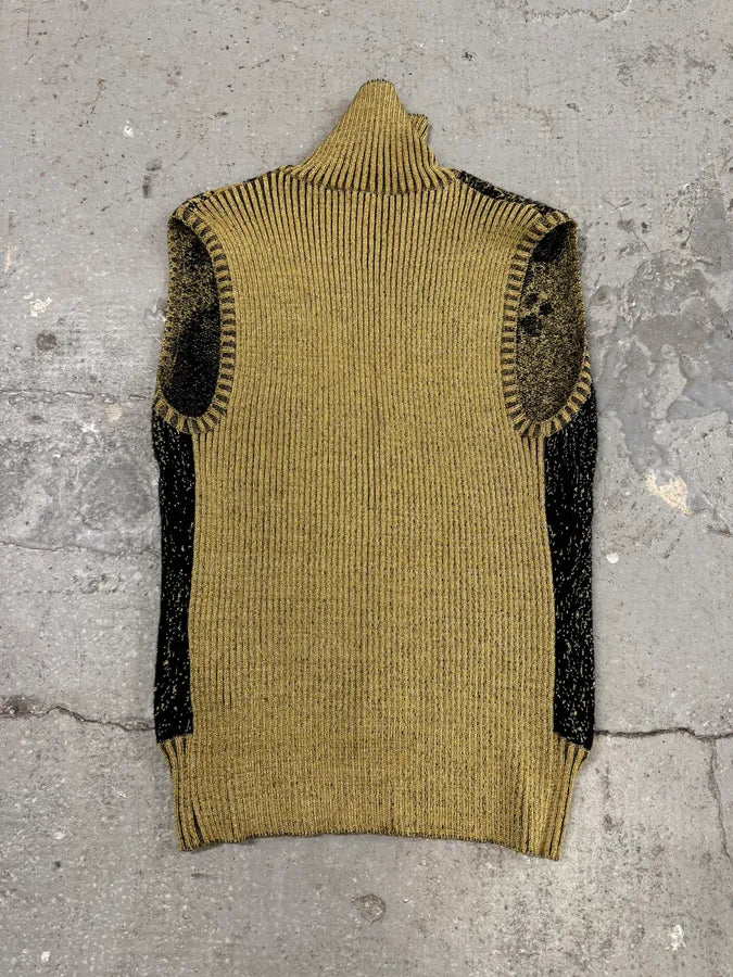 2000s Cavalli Golden Panther Sleeveless High Neck Sweater ranwrsd 3