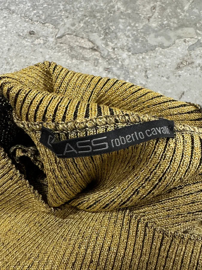 2000s Cavalli Golden Panther Sleeveless High Neck Sweater ranwrsd 4